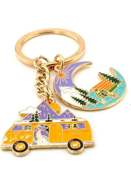 Kampçı Karavan Seyahat Ay Gezi Tabiat Doğa Kamp Metal Anahtarlık KC292 fırsatları