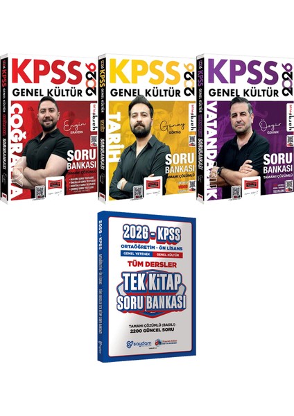 2026 Kpss Tarih Coğrafya Vatandaşlık Çözümlü Soru Bankası - Ortaöğretim Ön Lisans Tek Kitap Soru