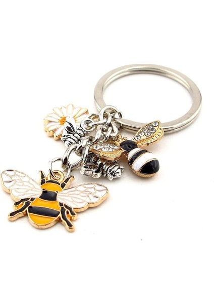 Bal Arısı Papatya Ilkbahar Çiçek Anahtarlık Çanta Süsü Charm KC378 modelleri