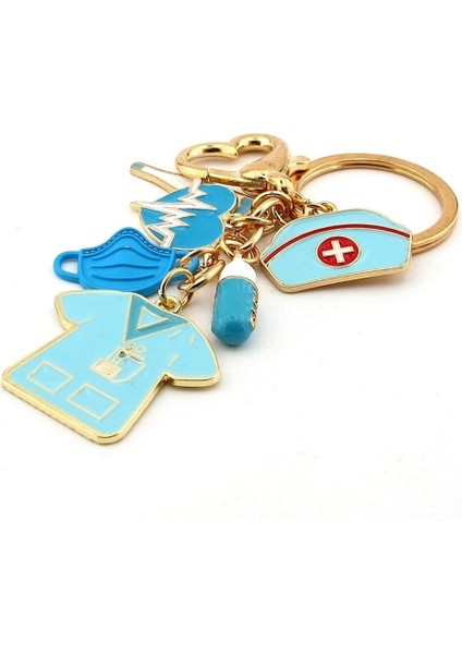 Doktor Hekim Nabız Kalp Maske Ateş Ölçer Çanta Süsü Charm Anahtarlık KY016 modelleri