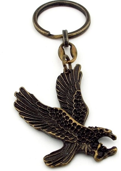 Kartal Yırtıcı Kuş Avcı Eskitme Bronz Antik Sarı Metal Anahtarlık KC259 modelleri