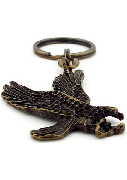 Kartal Yırtıcı Kuş Avcı Eskitme Bronz Antik Sarı Metal Anahtarlık KC259 fırsatları