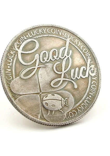 Dört Yapraklı Yonca Uğur Böceği Good Luck Iyi Şans Metal Hatıra Parası CP048