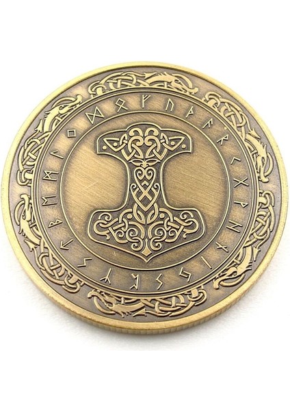 Iskandinav Thor Çekici Mitolojik Mjolnir Koleksiyon Metal Şans Hatıra Parası CP044 fırsatları