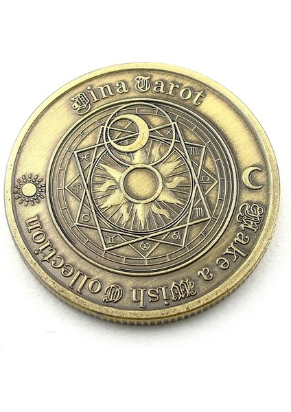 Tarot Dilek Tut Küçük Boy Hatıra Koleksiyon Metal Şans Hatıra Parası CP029 fırsatları