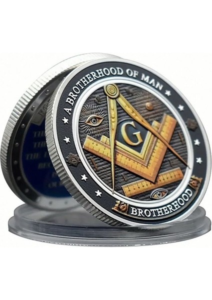 Mason Brotherhood Kardeşlik Gönye Yardımseverlik Şans Metal Hatıra Parası CP051