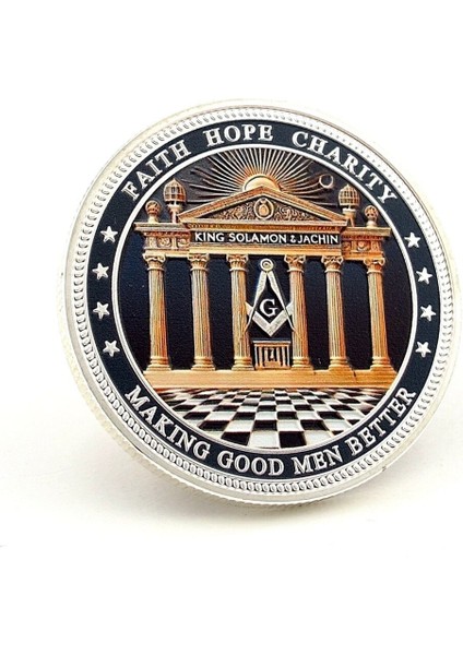 Mason Brotherhood Kardeşlik Gönye Yardımseverlik Şans Metal Hatıra Parası CP051 fiyatları