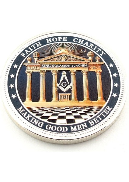 Mason Brotherhood Kardeşlik Gönye Yardımseverlik Şans Metal Hatıra Parası CP051 fırsatları