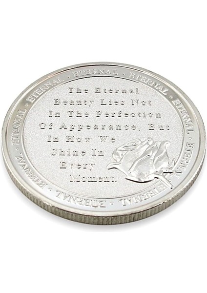 Ebedi Güzellik Prenses Iskelet ve Çiçek Gümüş Renk Metal Hatıra Parası CP059 fiyatları