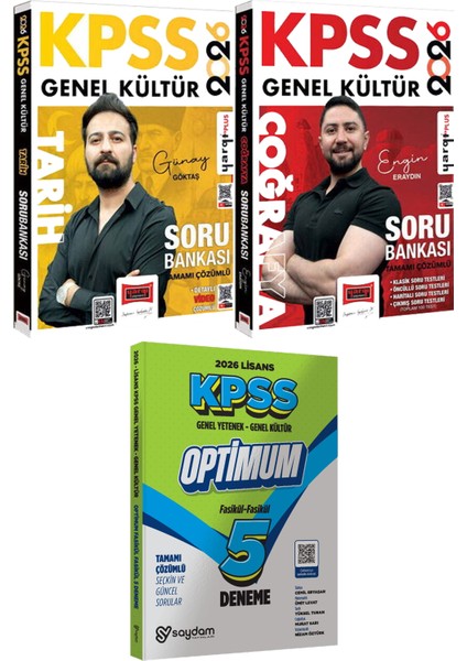 2026 Kpss Tarih Coğrafya Tamamı Çözümlü Soru Bankası - Lisans Optimum 5 Deneme