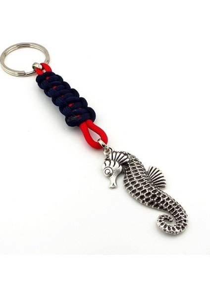 Denizatı Okyanus Resif Deniz Canlısı Makrome Örgülü Metal Anahtarlık KC312
