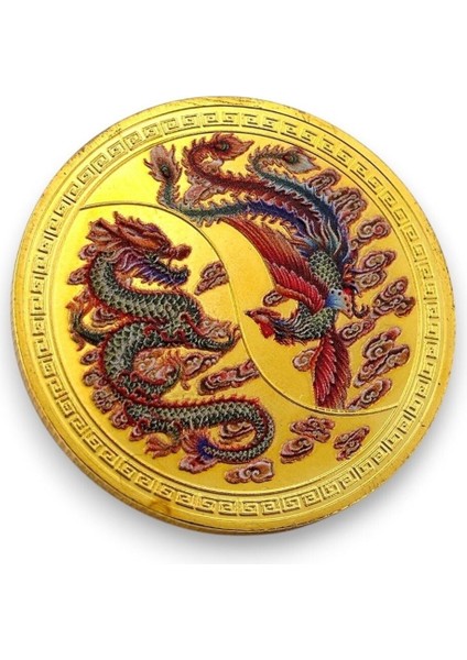 Ejderha ve Anka Kuşu Denge ve Mutluluk Sembolü Metal Para CP072 fiyatları