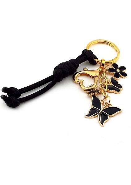 Siyah Kelebekler Doğa Canlılar Siyah Örgülücharm Çanta Süsü Anahtarlık KY002 fiyatları