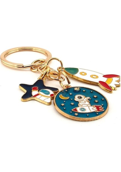 Astronot Roket Yıldız Uzay Mekiği Çanta Süsü Charm Metal Anahtarlık KY032 modelleri