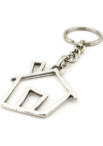 Home Ev Şeklinde Karaikatüristik Tasarım Metal Anahtarlık KC199