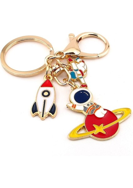 Astronot Uzay Roket Kırmızı Gezegen Anahtarlık Çanta Süsü Charm KC368 fiyatları