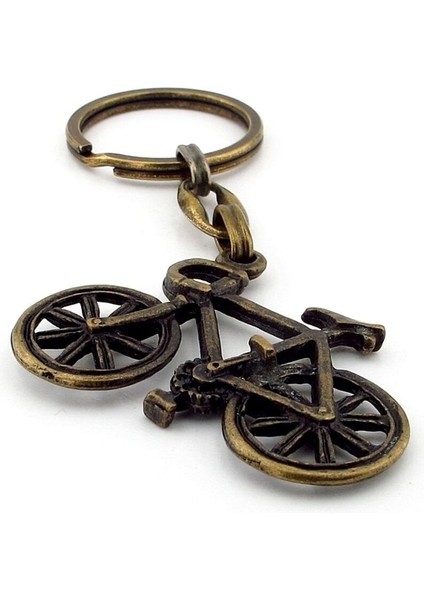 Bisiklet Şekilli Vintage Retro Antik Sarı Bronz Eskitme Metal Anahtarlık KC242 fiyatları