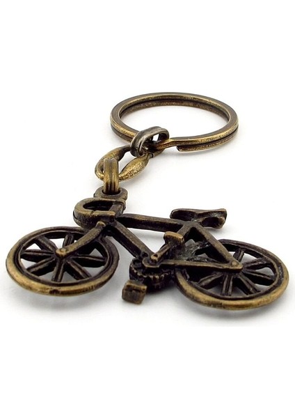 Bisiklet Şekilli Vintage Retro Antik Sarı Bronz Eskitme Metal Anahtarlık KC242 fırsatları