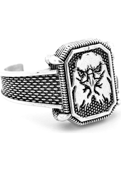 Kartal Sert Bakışlı Yırtıcı Kuş Pirinç Ayarlanabilir Erkek Yüzük RG075