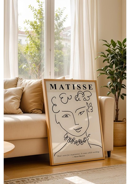 Henri Matisse Kıvırcık Saçlı Kadın Çerçeveli Tablo - Eklektik Tarz Duvar Dekoru fiyatları