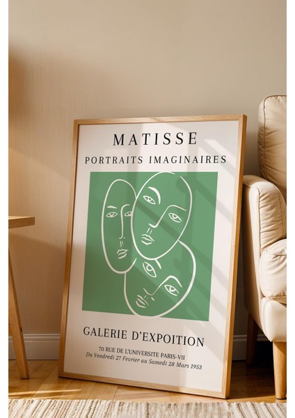 Henri Matisse Hayali Portreler Sergi Afişi Çerçeveli Tablo - Eklektik Tarz Duvar Dekoru