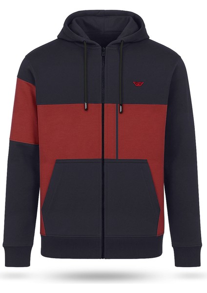 Kapşonlu Fermuarlı Sweatshirt Castor