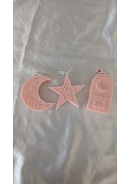 Ramazan Temalı Üçlü Mum Seti Hediyelik