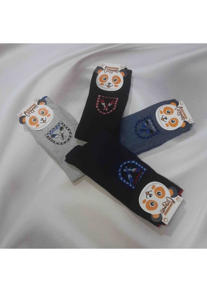 Erkek Çocuk 4'lü Desenli %75 Pamuk %25 Likra %5 Elastan Rahat Kullanışlı Soket Çorap fırsatları