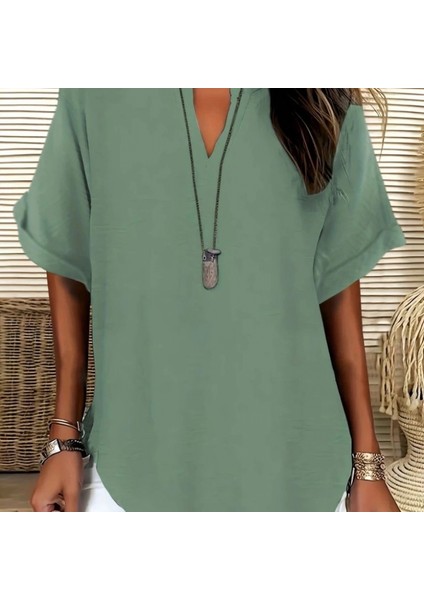 Mdb Kadın Kısa Kollu V Yakalı Aerobin Bluz modelleri