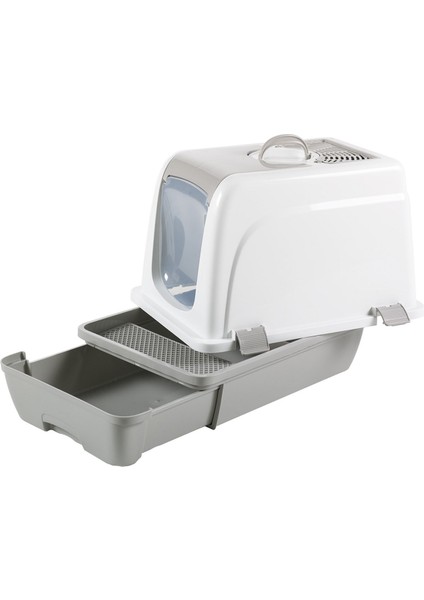 Orta Boy Çekmeceli Kapalı Kedi Tuvaleti Kürek Hediyeli 47 x 39,5 x 55CM