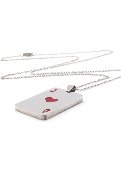 Kupa As Iskambil Poker Paslanmaz Parlak Çelik Erkek Zincir Kolye Q0960 fiyatları