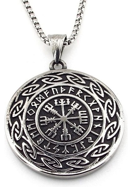 Trinity Mitolojik Nordik Viking Sembol Madalyon Titanyum Çelik Erkek Kolye Q0964 fırsatları