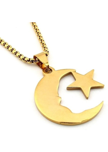 Mustafa Kemal Atatürk ve Türk Bayrağı Silüet Sarı Çelik Kolye Zincir Q0975 fiyatları