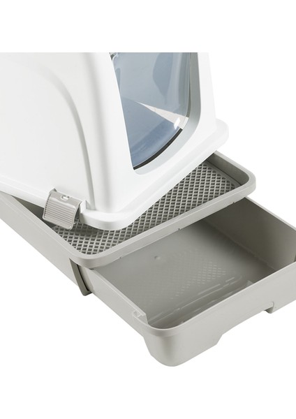 Orta Boy Çekmeceli Kapalı Kedi Tuvaleti Kürek Hediyeli 47 x 39,5 x 55cm