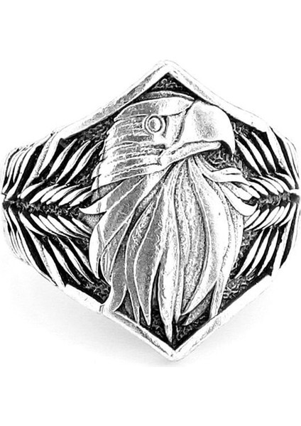 Kabartma Kartal Yırtıcı Kuş Pirinç Ayarlanabilir Erkek Yüzük RG076