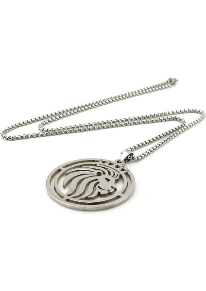 Aslan Lion Kral Paslanmaz Gümüş Renk Çelik Erkek Kolye Zincir Q0963 fiyatları