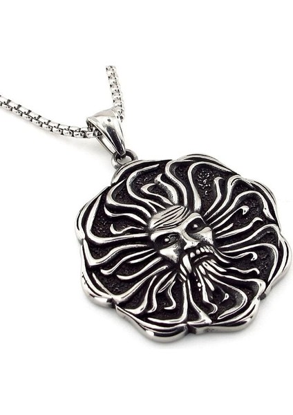 Mitolojik Apollo Güneş Tanrısı Madalyon Titanyum Çelik Erkek Kolye Q0965 fiyatları