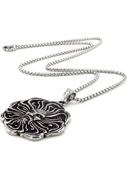 Mitolojik Apollo Güneş Tanrısı Madalyon Titanyum Çelik Erkek Kolye Q0965 modelleri