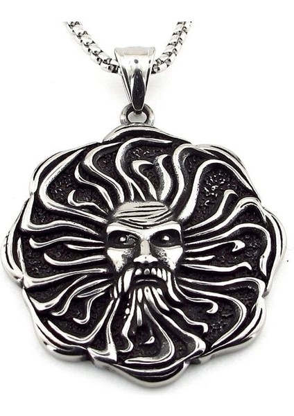 Mitolojik Apollo Güneş Tanrısı Madalyon Titanyum Çelik Erkek Kolye Q0965 fırsatları