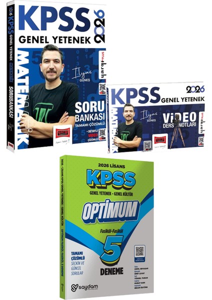 2026 Kpss Matematik Soru Bankası Video Ders Notları - Lisans Optimum 5 Deneme