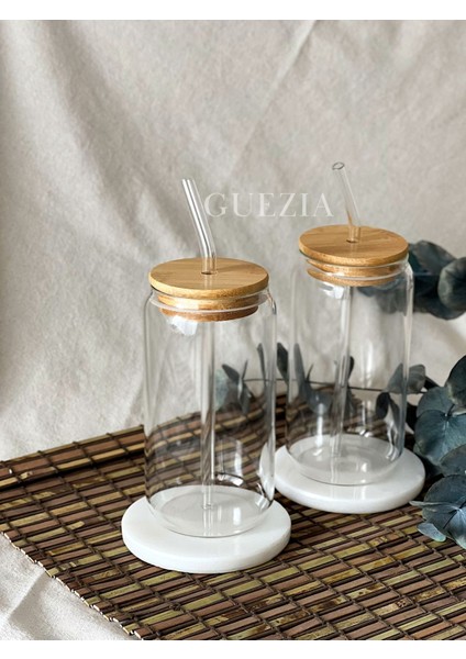 Bambu Kapaklı Pipetli Cam Bardak 2 Adet fiyatları