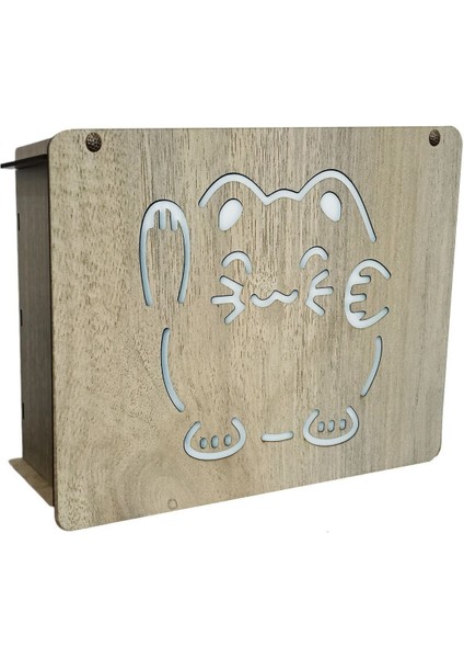 Modem Saklama Kutusu - 25X18X9 cm - Kedili Kapak