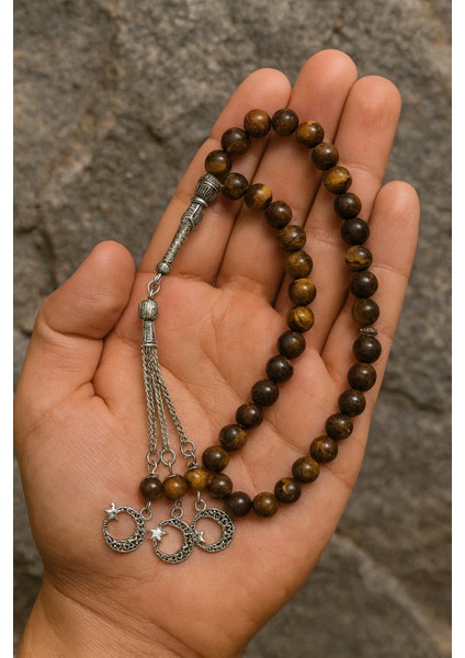 Kaplan Gözü (Tiger’s Eye) Doğal Taş Tesbih