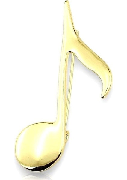 Nota Işareti Müzik Melodi Simge Sarı Metal Yaka Süsü Broş RZ388