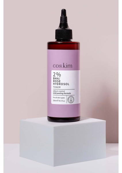 %2 Bha Gül Hidrosol Tonik 250 ml Gözenek Sıkılaştırıcı, Akne ve Siyah Nokta Karşıtı Yağ Dengeleyici