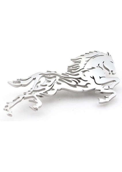 Koşan At Rüzgar Yele Paslanmaz Çelik Broş Rozet Yaka Süsü RZ296