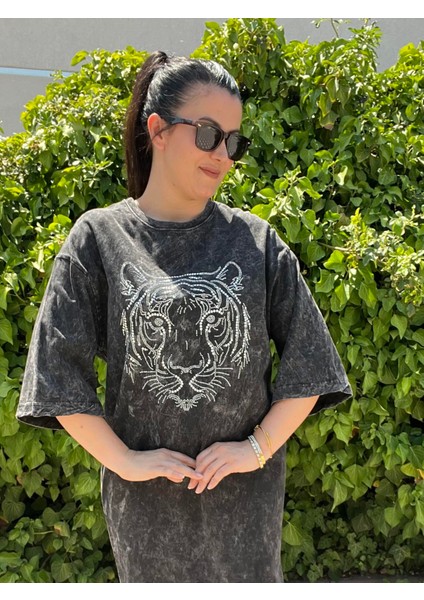 Özel Seri Logolu Taş Işlemeli Midi Boy Elbise