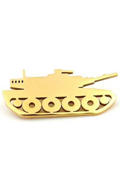 Tank Savaş Palet Güç Drienç Savunma Sembolü Sarı Paslanmaz Çelik Broş Rozet RZ343
