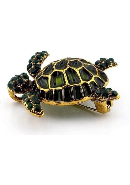 Deniz Kaplumbağası Mavi Zirkon Taşlı Metal Rozet Broş RZ312 modelleri
