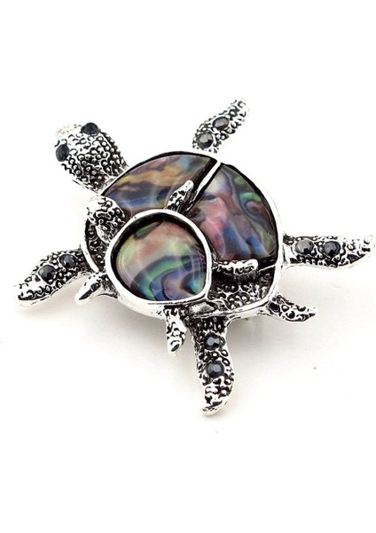 Deniz Kaplumbağası Anne Bebek Resif Metal Yaka Süsü Broş RZ437 fiyatları